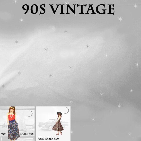 50s STYLE Sun Dress Black Cherry Print PinUp  Fit Flare Halter is 90s Vintage - Picture 10 of 12